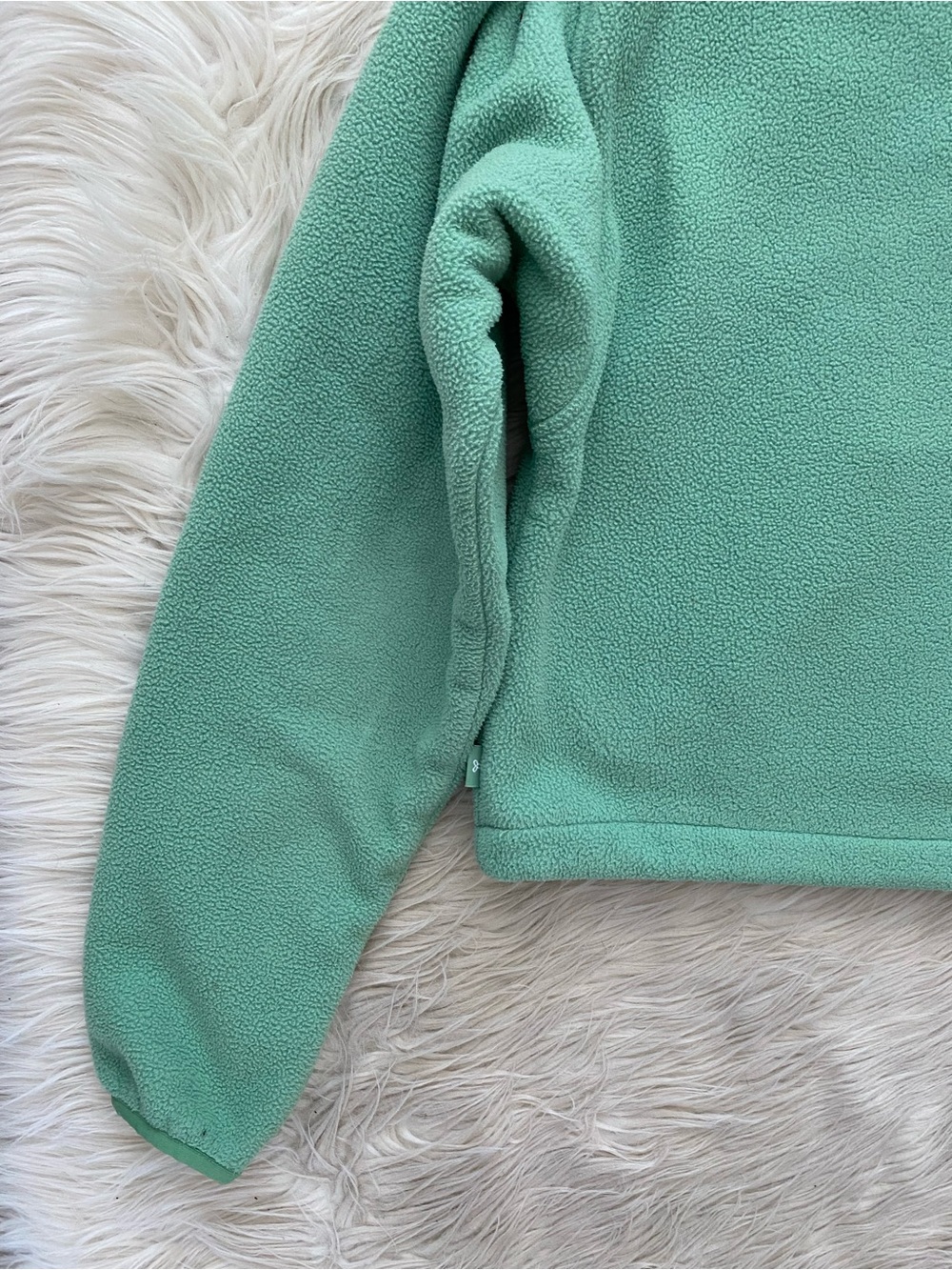 Aritzia TNA Lena Polar 1/2 Half Zip Fleece Sweater Pullover Light Green S - Picture 10 of 11